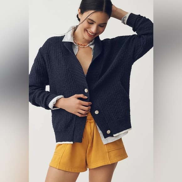 The Normal Brand Navy and Cream Lighthouse Cardigan - Picture 2 of 6